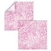 Ancient Modern Watercolor Maze Pink Large