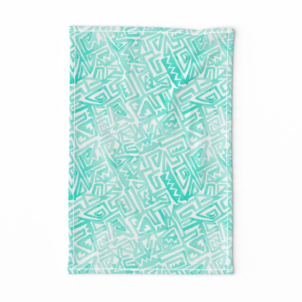 Ancient Modern Watercolor Maze Mint