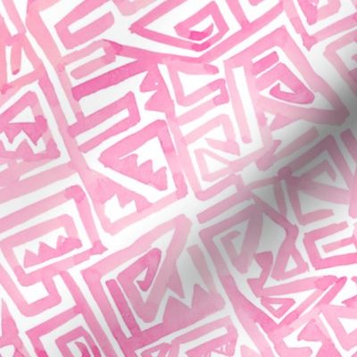 Ancient Modern Watercolor Maze pink 