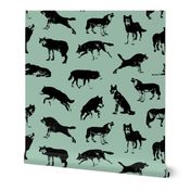 Wolves on Shadow Green // Large-size