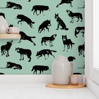 Wolves on Shadow Green // Large-size