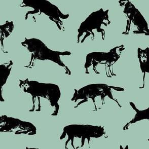 Wolves on Shadow Green // Large-size
