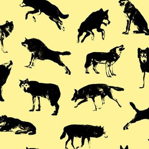 Wolves on Canary Yellow // Large-size