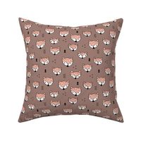 Cool gender neutral fall foxes scandinavian style woodland fabric with geometric details