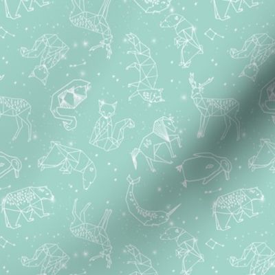 constellations // mint small version cute animals night sky stars nursery baby