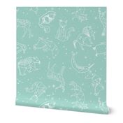 constellations // mint small version cute animals night sky stars nursery baby