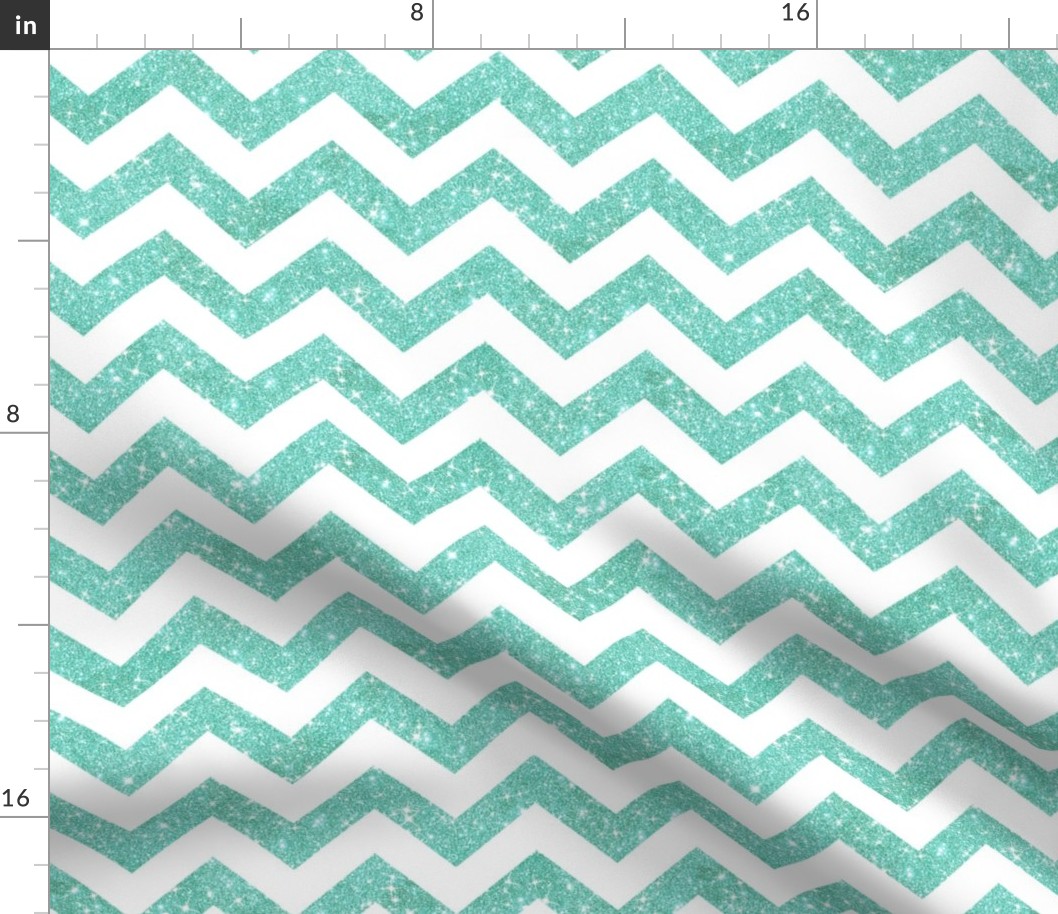 Glitter Chevron  Sky Blue