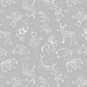 constellations // grey kids animals baby nursery kids animals geometric origami andrea lauren