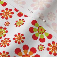 Mod pop funky Orange and lime daisies on white