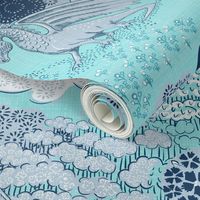 Mythical Creatures toile in Aqua