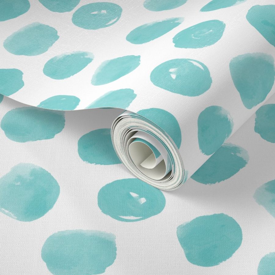 dots gender neutral mint painted polka dots