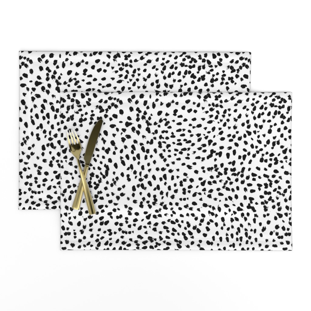 dalmatian print animal print brushstroke painterly dots abstract black and white 