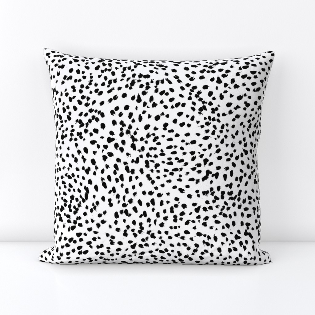 dalmatian print animal print brushstroke painterly dots abstract black and white 