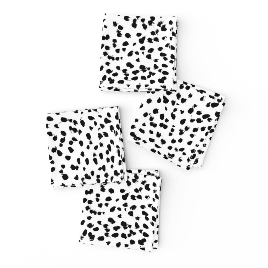 dalmatian print animal print brushstroke painterly dots abstract black and white 