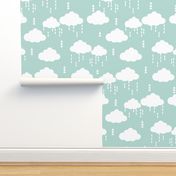 cloud clouds rain raincloud mint nursery baby kids 