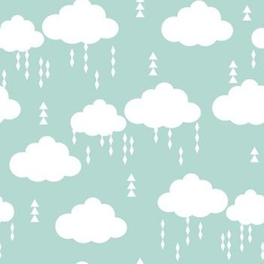 cloud clouds rain raincloud mint nursery baby kids 