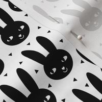 bunny head cool scandinavian style abstract black and white happy bunny ears for trendy kids baby nursery scandi nursery