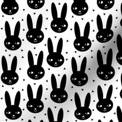 bunny head cool scandinavian style abstract black and white happy bunny ears for trendy kids baby nursery scandi nursery