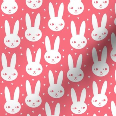 happy bunny cool coral scandinavian bunny head spring easter sweet little girls abstract bunny rabbit