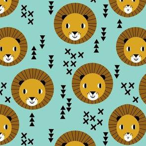 lion lions kids safari animal zoo boys mint gold mustard baby nursery