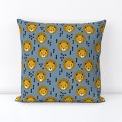 lion lions head lion kids nursery baby boy blue 