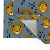 lion lions head lion kids nursery baby boy blue 