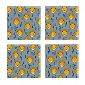 lion lions head lion kids nursery baby boy blue 