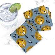 lion lions head lion kids nursery baby boy blue 