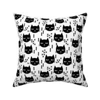 cat head black and white kids nursery baby girls sweet cat 