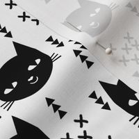 cat head black and white kids nursery baby girls sweet cat 