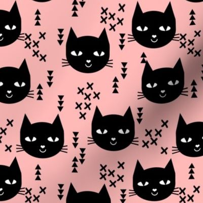 cat head pink black sweet kitten kitty cats girls