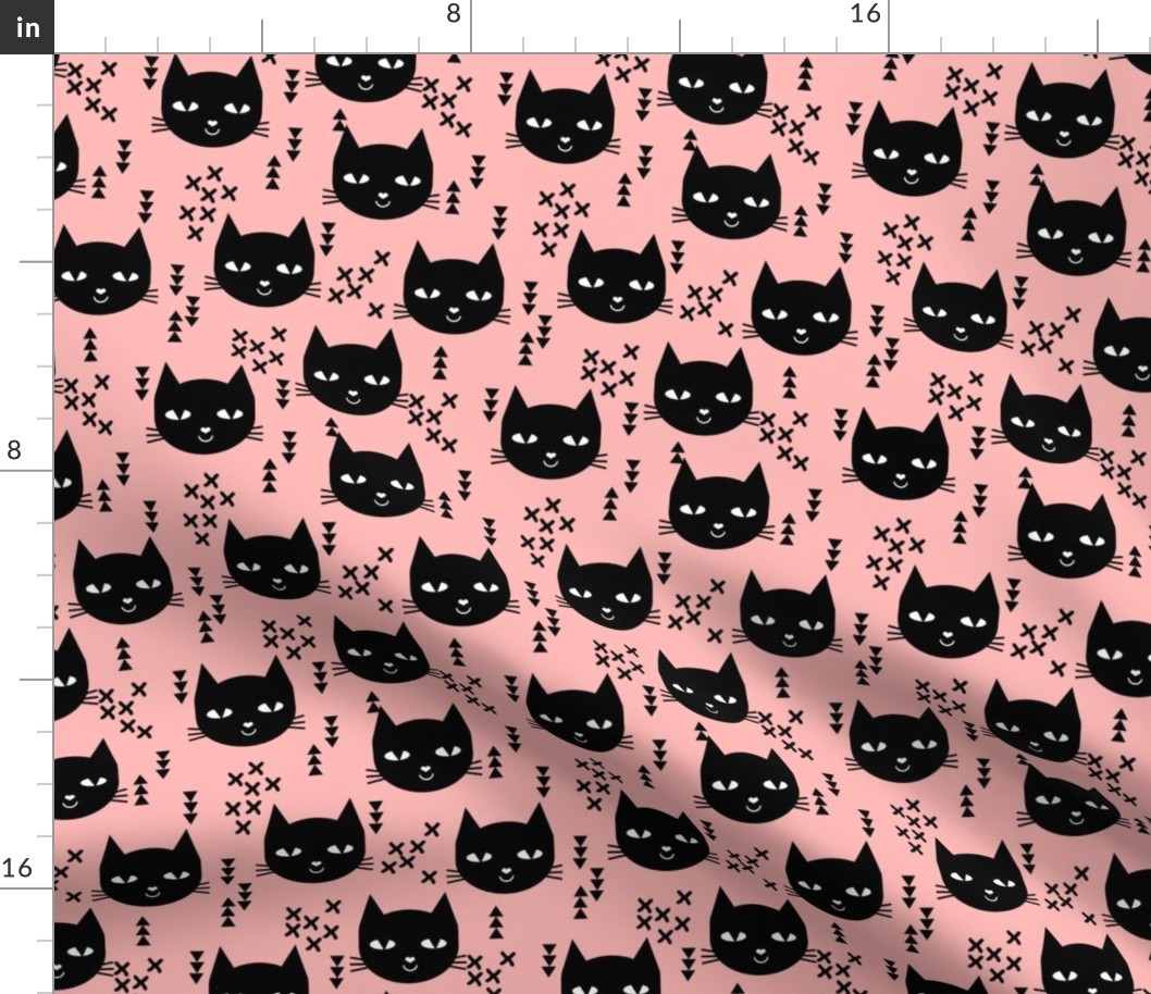 cat head pink black sweet kitten kitty cats girls