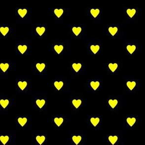 Yellow Hearts on Black