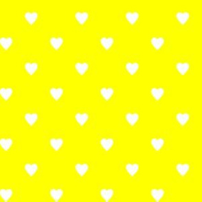 White Hearts on Yellow
