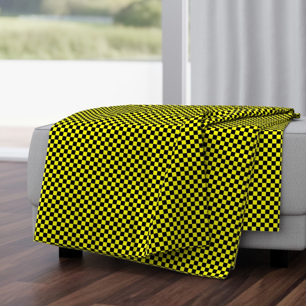 Half Inch Black and Yellow Checkerboard