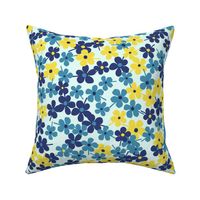 Flower Garden Blue Yellow