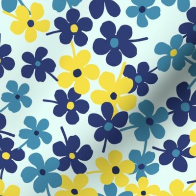 Flower Garden Blue Yellow