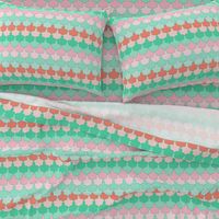 Mint, Aqua and Coral Quatrefoil SoBe Scallops