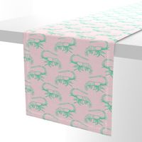 Aqua Shrimp on Pink