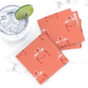 Pink Flamingoes on Coral