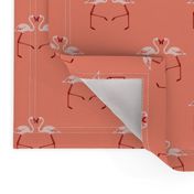 Pink Flamingoes on Coral