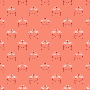 Pink Flamingoes on Coral