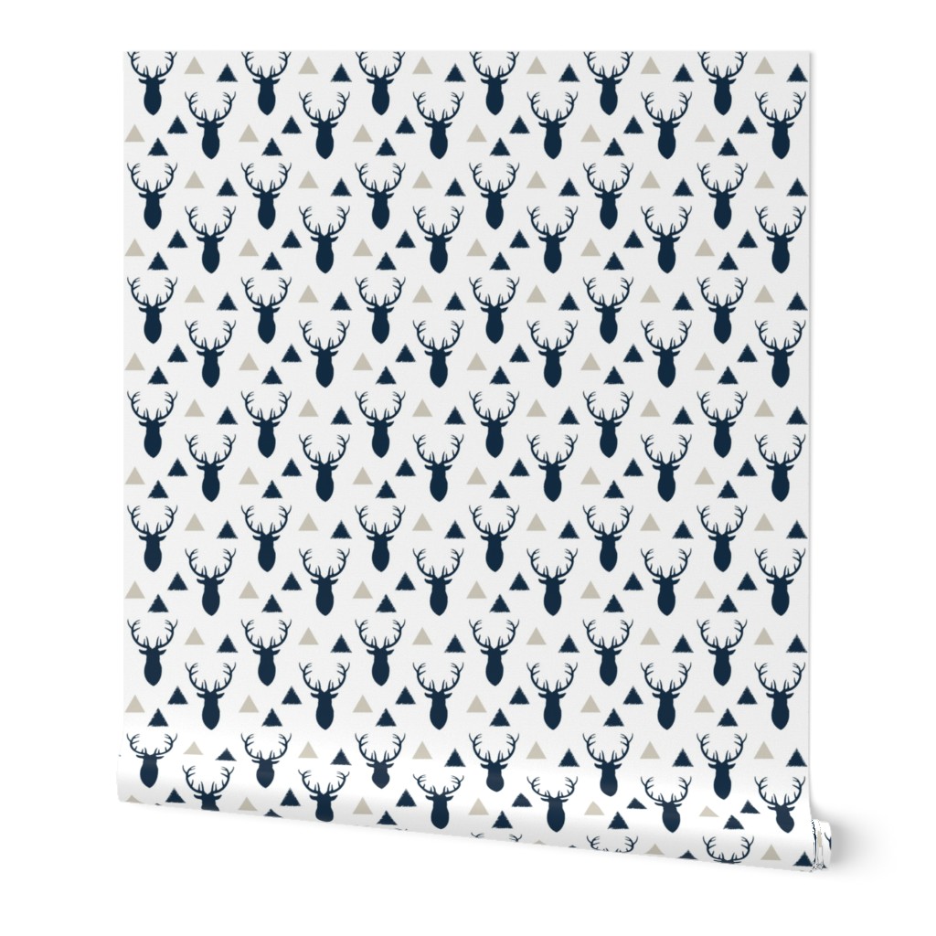 Navy_Deer_Heads_and_Triangles_White_Tan