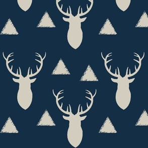 Navy_and_Gray_Deer_Heads_and_Triangles