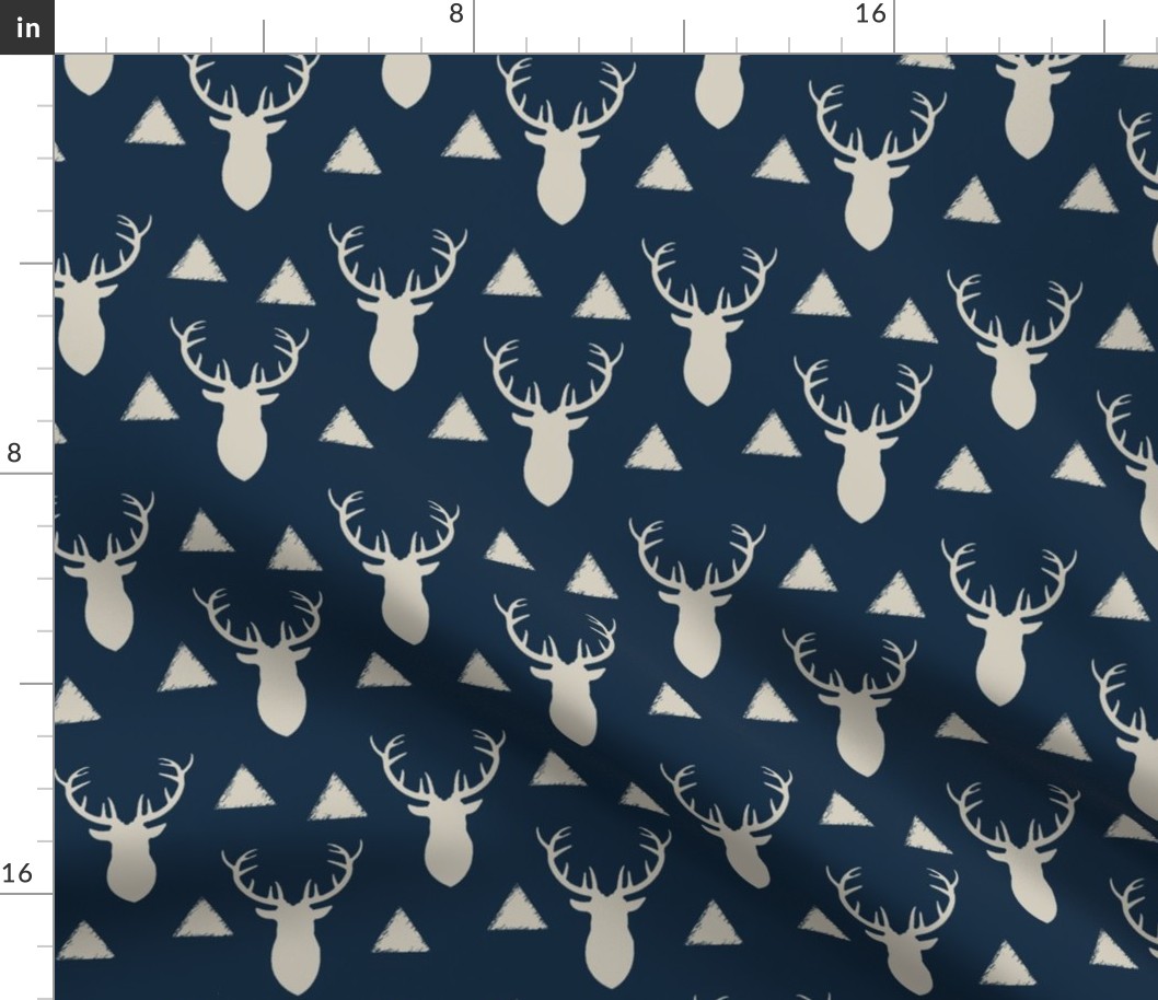 Navy_and_Gray_Deer_Heads_and_Triangles