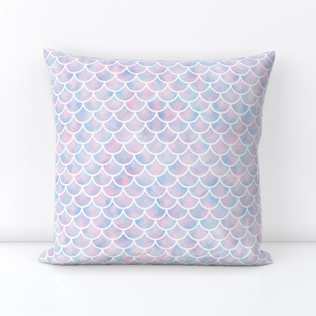 Mermaid Scales Pattern in Cotton Candy Watercolor