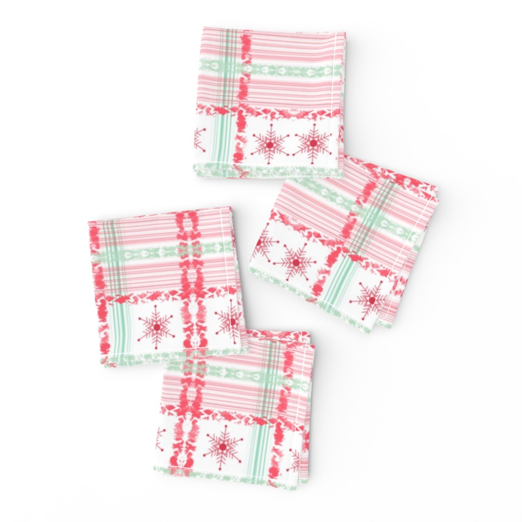 #SAGE Christmas Red Snowflake Plaid ++