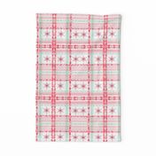 #SAGE Christmas Red Snowflake Plaid ++