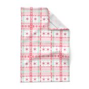 #SAGE Christmas Red Snowflake Plaid ++