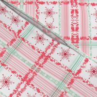 #SAGE Christmas Red Snowflake Plaid ++